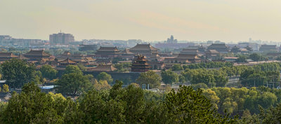 View of Forbidden City from temple at Bei Hai Park