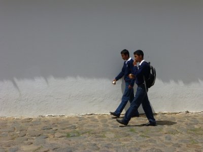 Schoolboys in Villa de Leyva
