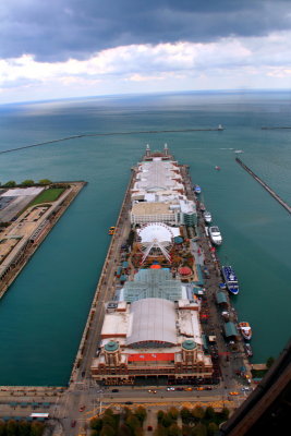 Navy Pier, view from Lake Point Tower 70th floor, Chicago, IL - Open House Chicago 2012