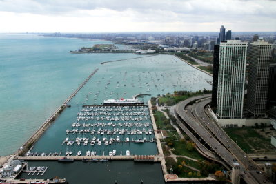 Dusable Harbor, Monroe Harbor, Chicago South Shore, view from Lake Point Tower 70th floor, Chicago, IL - Open House Chicago 2012