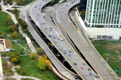 Lake Shore Drive, view from Lake Point Tower 70th floor, Chicago, IL - Open House Chicago 2012