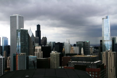 Aon Center, Trump Tower, Sears (Willis) Tower, view from Lake Point Tower 70th floor, Chicago, IL - Open House Chicago 2012