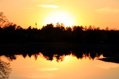 Morton Arboretum, Lisle, IL - sunset - Meadow Lake