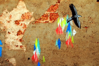 Murals, skeleton eagle, Fort Kochi, Kerala