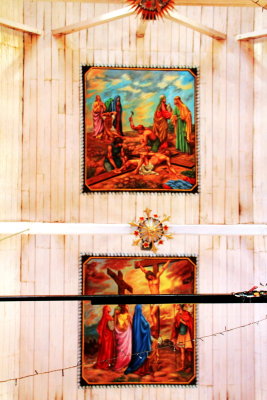 Ceiling with paintings of Jesus' crucification, Santa Cruz Basilica, Fort Kochi, Kerala