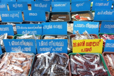 Assortment of beans, Spice Market, Alappuzha, Kerala