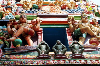 See no evil, Speak no evil, Hear no evil, Sree Ganesh Temple, Alappuzha, Kerala