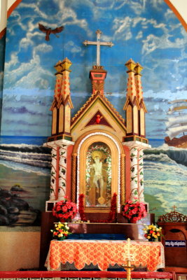 St.Sebastian idol, St. Andrew's Basilica, Arthunkal, Kerala