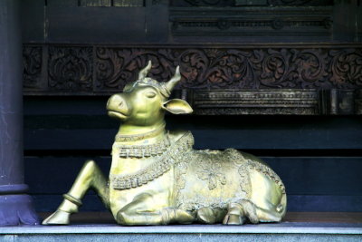 Ornamental cow, Travancore Palace Restaurant, Cherthala, Kerala