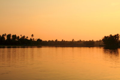 Sunset, Lake Vembanad, Vayalar, Kerala
