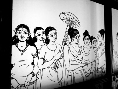 Kerala women, painting, Vasundhara Sarovar Premiere, Vayalar, Kerala