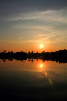 Sunset, Lake Vembanad, Vayalar, Kerala