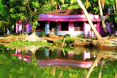 House, backwaters, Kumarakom, Kerala