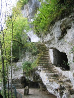 staircase in cave town at Roque St. Christophe