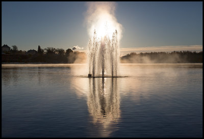 The first really cold morning in Växjö this season