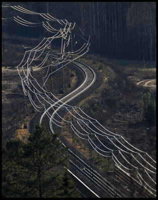Railway in backlight - Bispgården