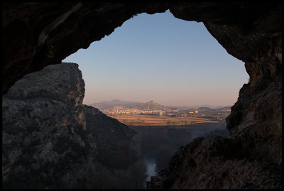 Artesa de Segre seen from a cave near Montsonis