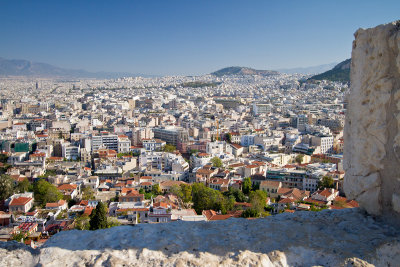 View of modern Athens from the Acropolis