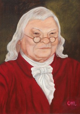 Jacques Wiesel painted by Carol Morris as Ben Franklin