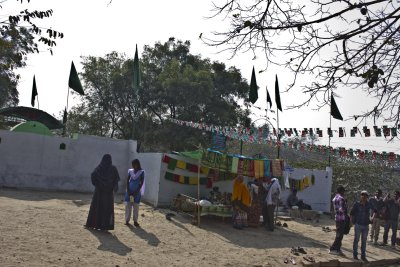 Muslim village by the river confluence