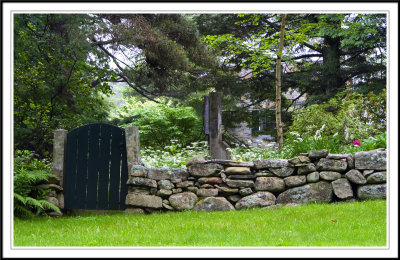 gate and stone wall