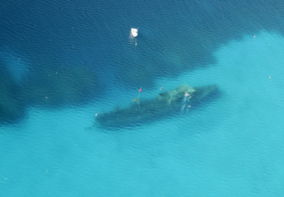 SS Kittiwake wreck from air