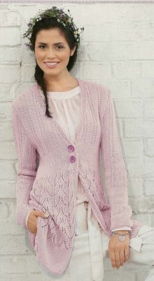 #207 Pink long cotton/cashmere cardigan 