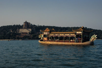 Tourist boat at the summer palace lake