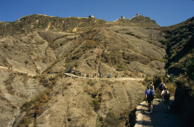 walking up to The Great Wall