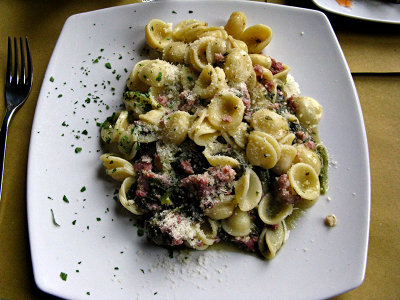 Orecchiette with sausage and beet greens ..  5707