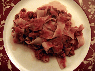 Pappardelle with cinghiale (wild boar) ragù .. 6456
