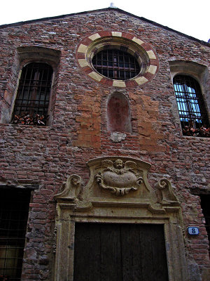 Brick facade of an old church .. 2455