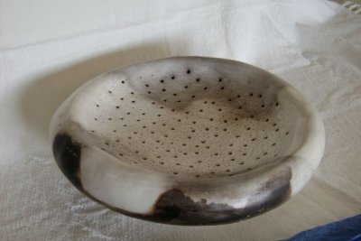 double walled bowl smoke fired