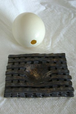 brown copper base with egg