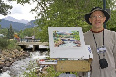 Artists in downtown Estes Park