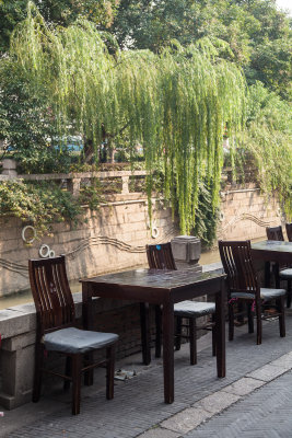 Canalside dining