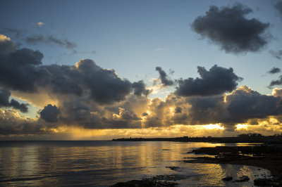 Sunset over Scarlett, Isle of Man