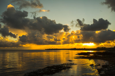 Sunset over Scarlett Point, Castletown, Isle of Man