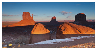Mittens at sunset - Monument Valley