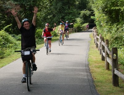 Happy riders at mile 25