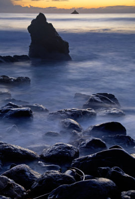 On the beach at sunset