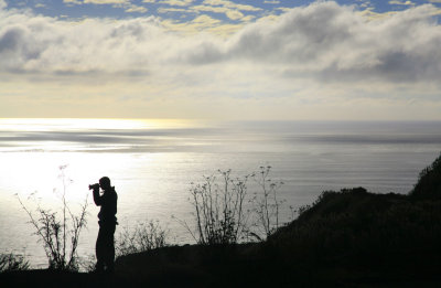 Silhouetted photographer