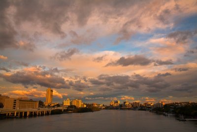 Sunset cloudscape over South Brisbane