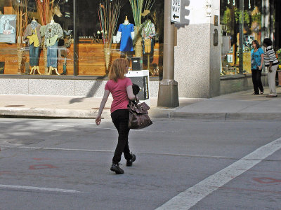 Cute girl downtown