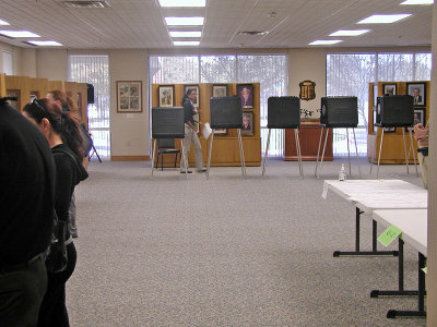 Inside voting place