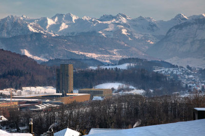 Swisspore arena with view to Horw