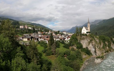 Village Scuol in Engadina (Switzerland)