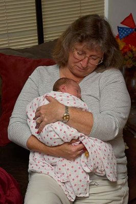 Grandma with Sleeping Bundle