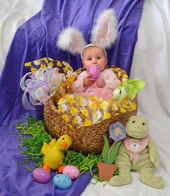 Bunny Eating an Egg