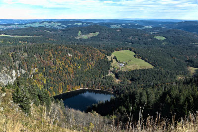 View from Feldberg mountain over Lake Feldsee in eastern direction